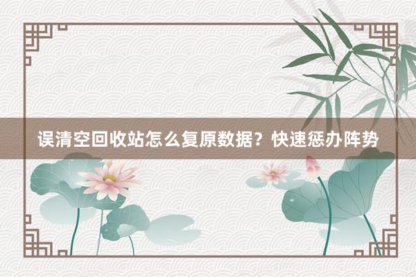误清空回收站怎么复原数据？快速惩办阵势
